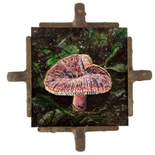Folded Mushroom - acrylic painting on wood