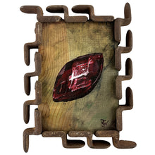 Heavy Red Gem - acrylic painting on wood