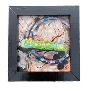 Caterpillar Portal - original artwork - acrylic painting on wood