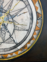 Buckled To A Compass - Scansion Art - Acrylic on wood
