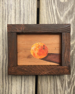 Aging Orange - acrylic painting on wood block