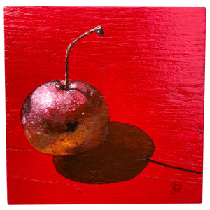 Apple Caster - acrylic painting on wood