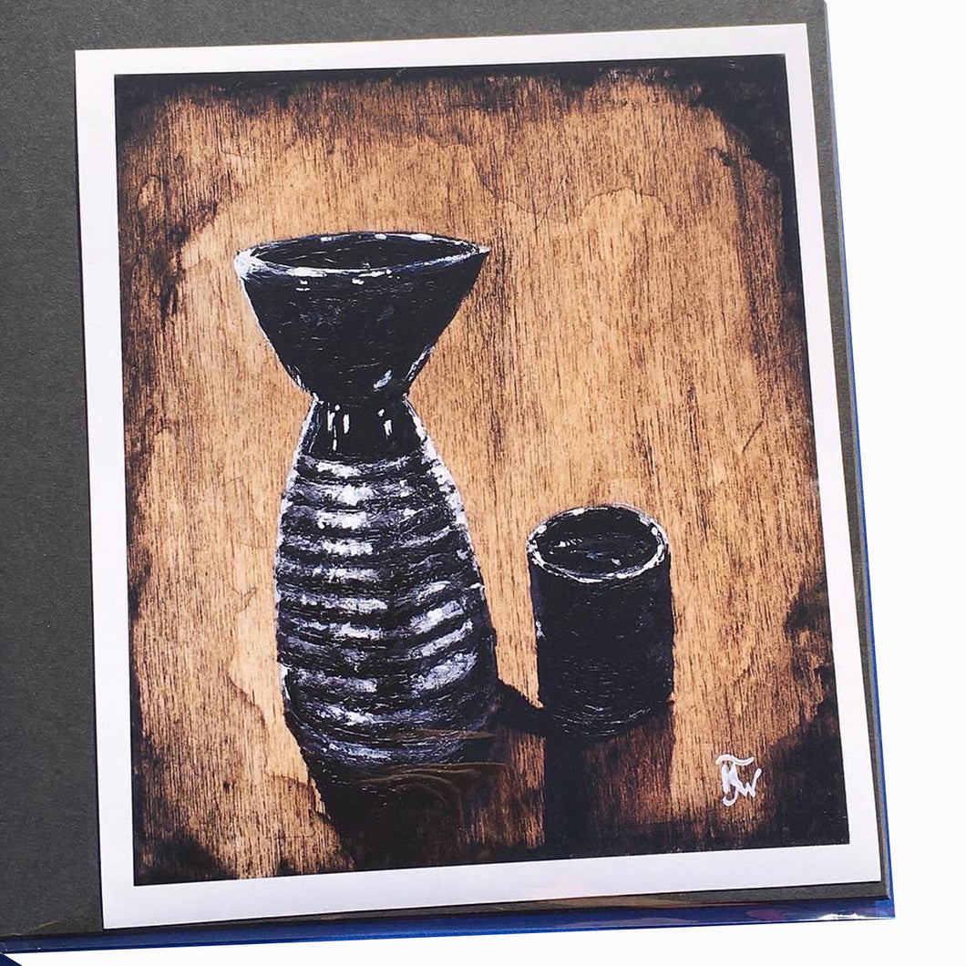 Black Sake Set Print