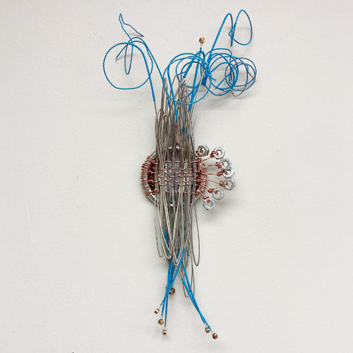 The Blue Cello - woven sculpture