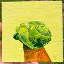 Brussels Sprout - acrylic painting on wood