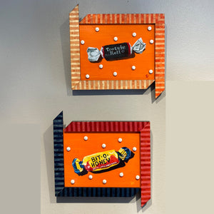 Tootsie Roll - acrylic painting on wood