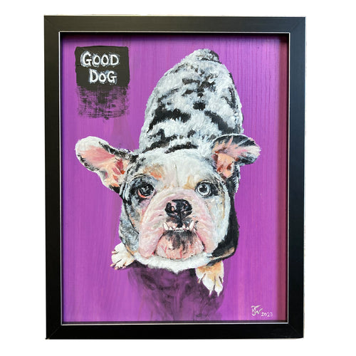 Good Dog - acrylic painting on wood