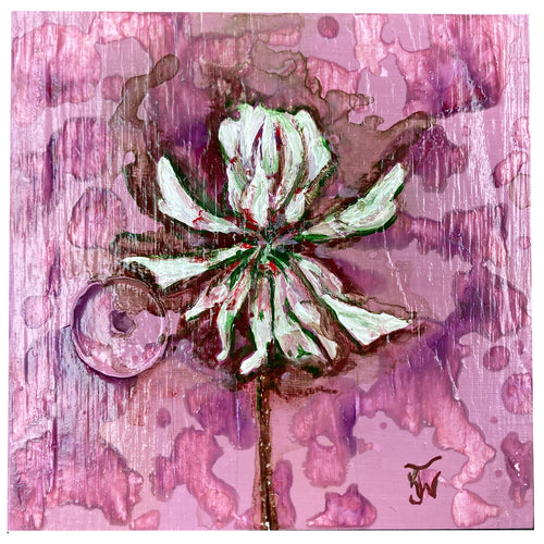 Grass Flower - acrylic painting on wood