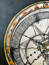 Buckled To A Compass - Scansion Art - Acrylic on wood