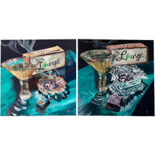 Martini Lounge - His and Hers - acrylic paintings on wood