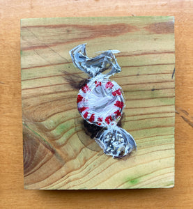 Peppermint 2 - acrylic painting on wood