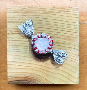 Peppermint 3 - acrylic painting on wood