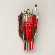 Red Wash - woven sculpture