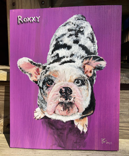 Roxxy - original artwork - acrylic painting on wood