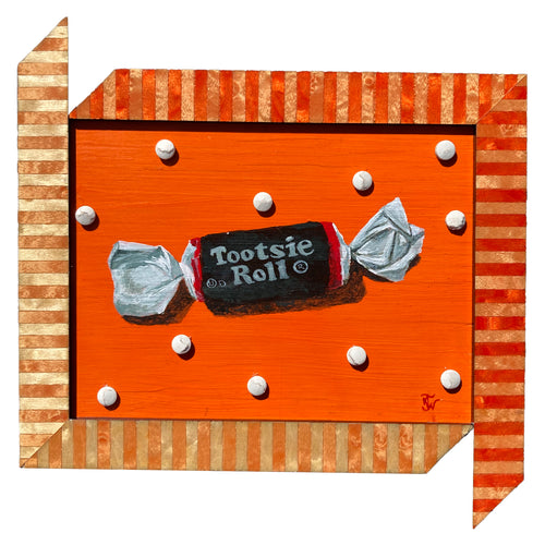 Tootsie Roll - acrylic painting on wood