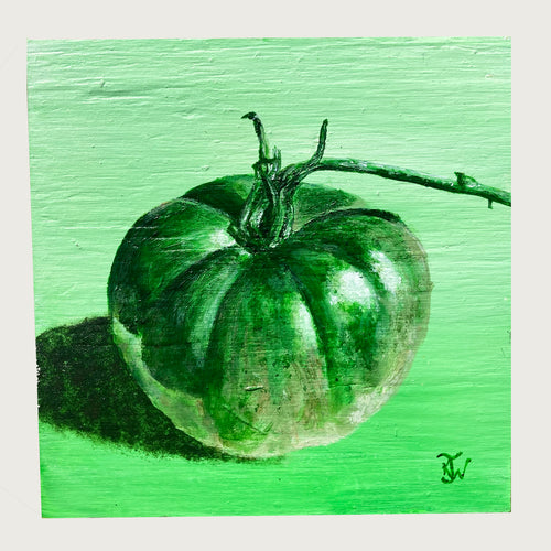 Voluptueuse Verte - acrylic painting on wood