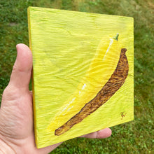 Yellow Pepper - acrylic painting on wood