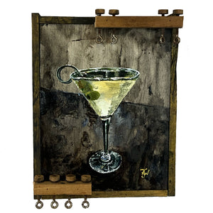 Dirty Martini - original artwork - acrylic painting on pressed wood