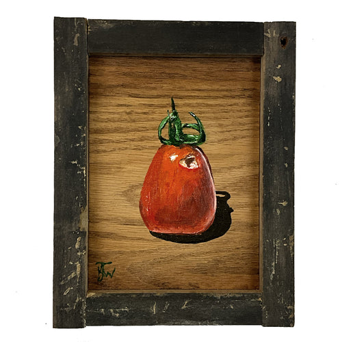 Tomato Blemish- original artwork - acrylic painting on wood