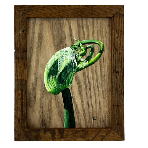 Walking Onion Topset- original artwork - acrylic painting on wood