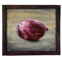 Cracked Red Onion - original artwork - acrylic painting on wood