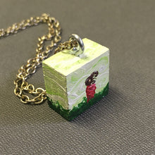 Poppygown Field - Charm Painting - Tiny Art or Necklace