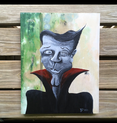 Ol' Stitch Eye - original acrylic painting on wood